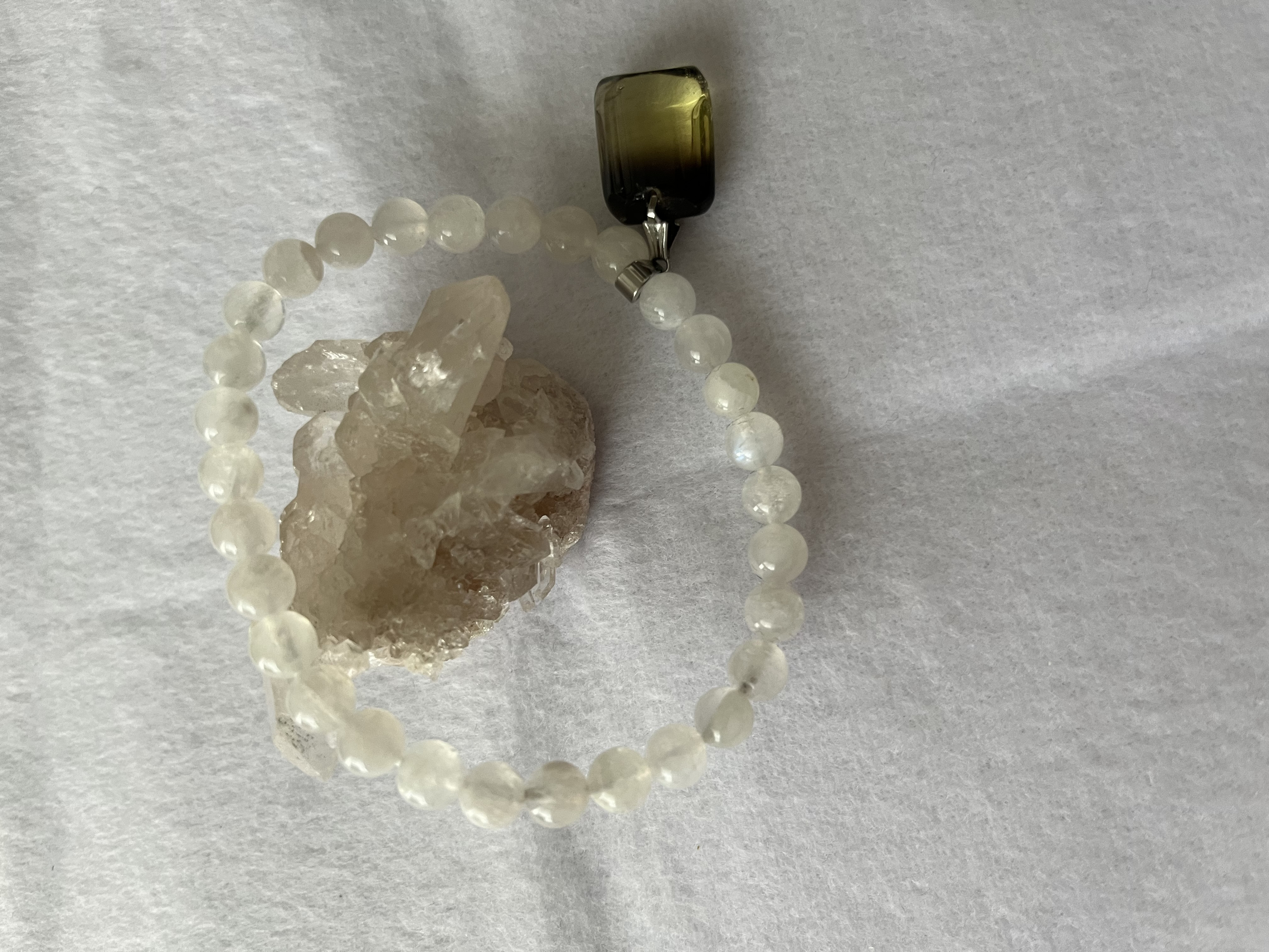 315.天然石ムーンストーンとシトリンファントムブレス