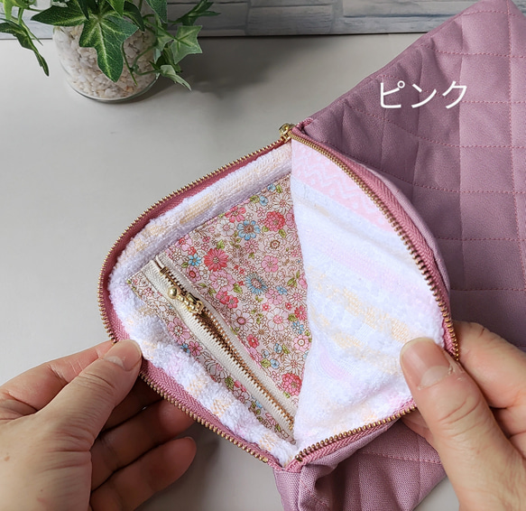 推し活ライフ応援★新色追加！ペンライトケース（4本収納可能）★キルトとタオル地でふっくらポーチ【Creema限定】 4枚目の画像
