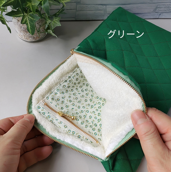 推し活ライフ応援★新色追加！ペンライトケース（4本収納可能）★キルトとタオル地でふっくらポーチ【Creema限定】 7枚目の画像