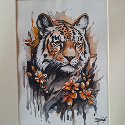 親子虎（パステル画 原画） 4号 絵画 にゃんずら 通販 13980085
