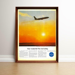 ユナイテッド航空 1960年代 アメリカ 雑誌 ヴィンテージ 広告 額付