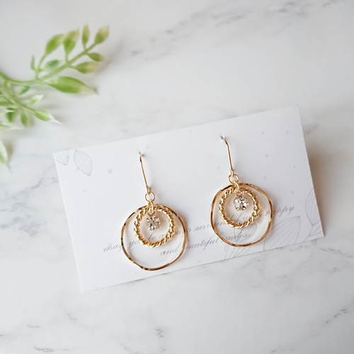 デザインリング ＊ ラインストーン ピアス / イヤリング 大人  