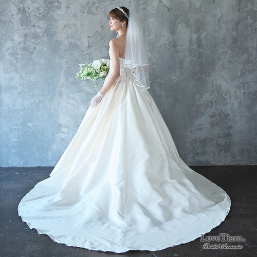 ショートベール【サテンパイピング】VS-03|花嫁 結婚式 挙式
