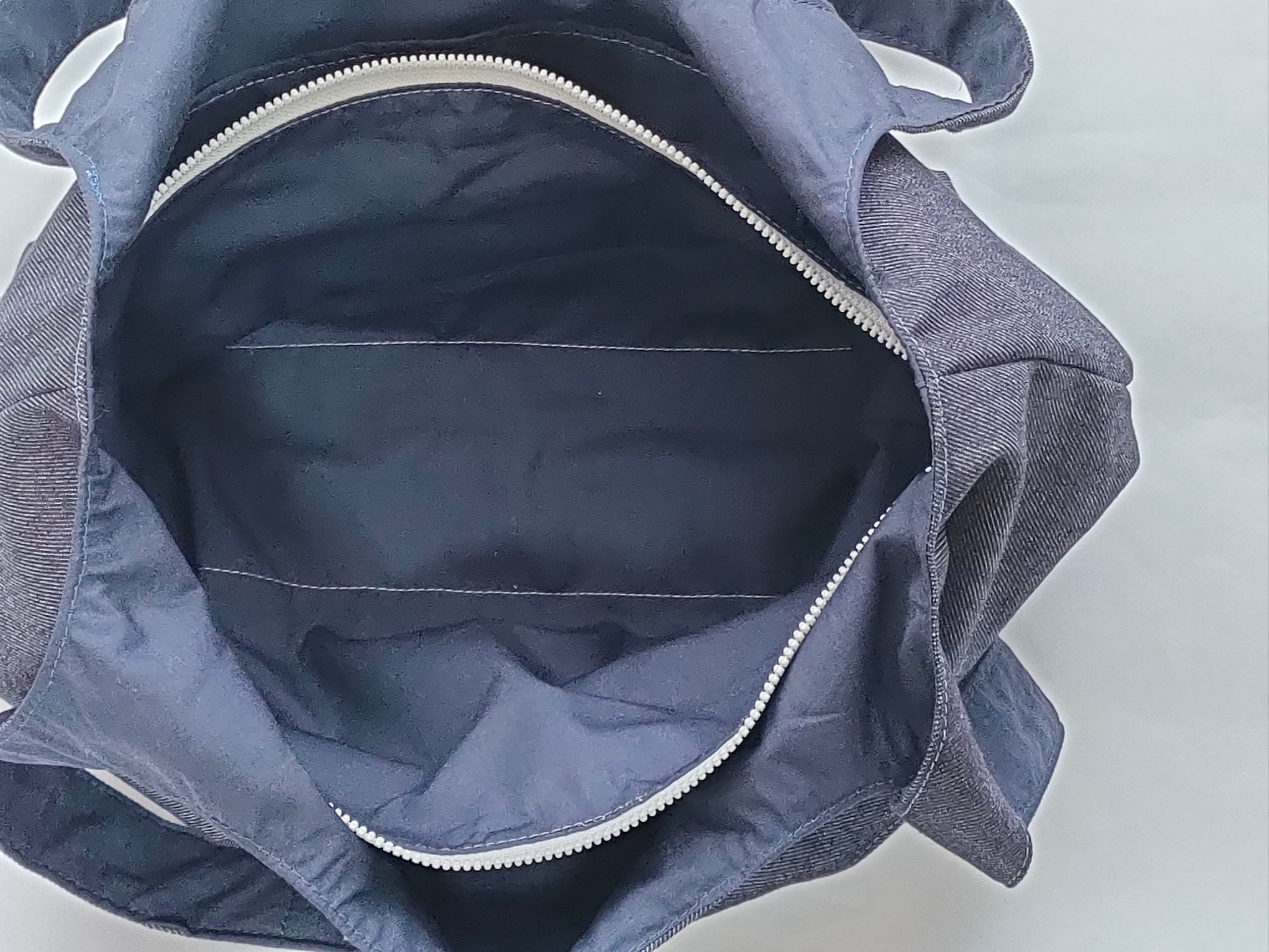 仕切りポケットにお弁当が入る　整頓できる入れ子トート　ショルダーバッグ　デニム