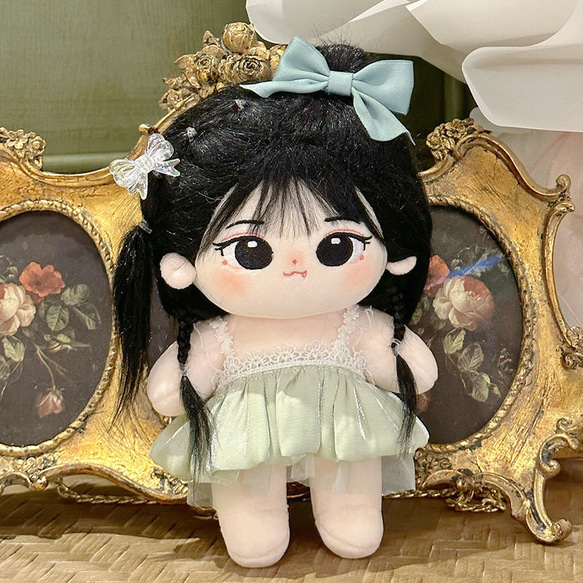 20cm 着せ替えぬいぐるみ 無属性 着せ替え人形 黒髪黒い目女の子 綿