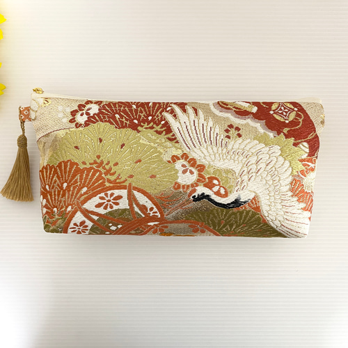 ❤千春❤ ハンドメイド 帯 リメイク 帯リメイクポーチ【大きめ】化粧ポーチハンドメイド送料込御朱印