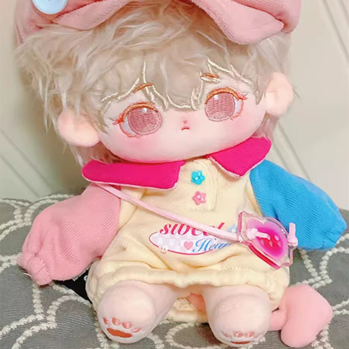 ぬいぐるみ 着せ替え 20cm 20cmぬいぐるみ 着せ替えぬいぐるみ モビ 魅魔少年 ベージュ色髪桃色目