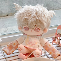 20cmぬいぐるみ 着せ替えぬいぐるみ モビ 魅魔少年 ベージュ色髪桃色目