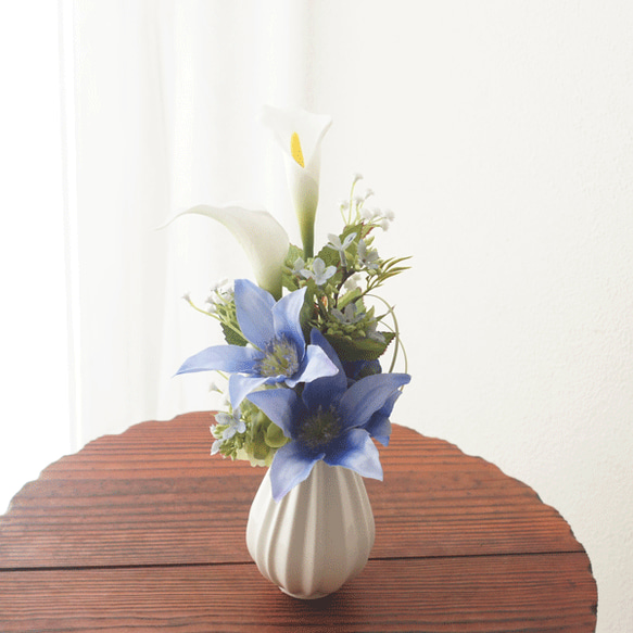 仏花、お供え花、クレマチス、ダリア、トルコキキョウお盆法事