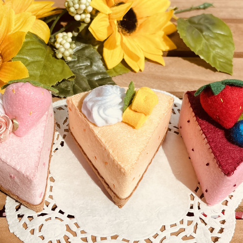 フェルトままごと アソートケーキセット おもちゃ・人形 mofu.mofu