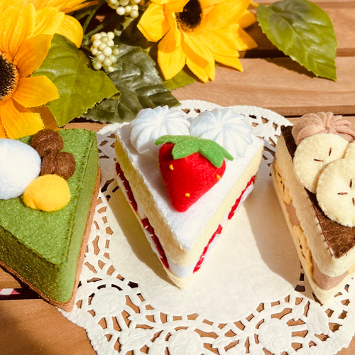フェルトままごと アソートケーキセット おもちゃ・人形 mofu