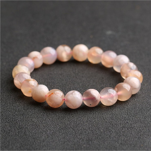 さくら瑪瑙 桜アゲート 天然ブレスレット 1巻 内径16.5cm