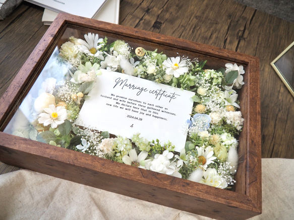 【A4 90本分】ゲスト参加型結婚証明書45名様〜分✴︎ green A4サイズ We and here