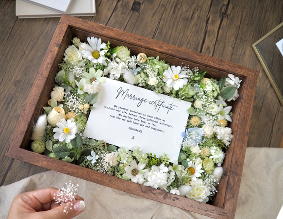 【A4 90本分】ゲスト参加型結婚証明書45名様〜分✴︎ green A4サイズ We and here