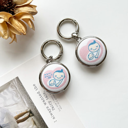 （予定日が入る♡）マタニティマーク　マタニティキーホルダー　マタニティロゼット　予定日 2枚目の画像