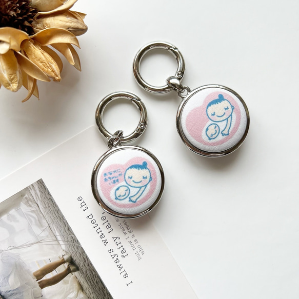 （予定日が入る♡）マタニティマーク　マタニティキーホルダー　マタニティロゼット　予定日 2枚目の画像