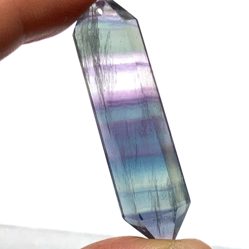 穴あきフローライトダブルポイント[194] 47mm ルース ／天然石