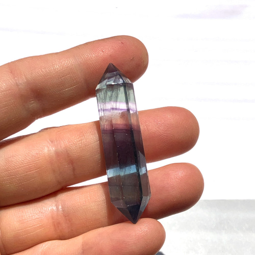 穴あきフローライトダブルポイント[194] 47mm ルース ／天然石