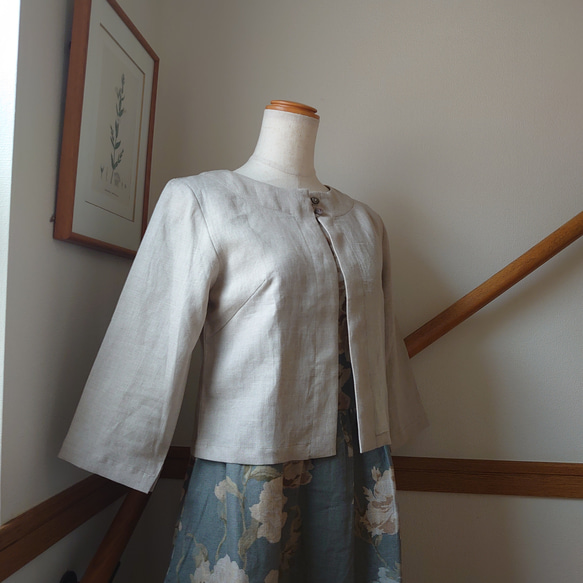 さらっと涼しい リネンのはおり リネン100% カーディガン 夏の