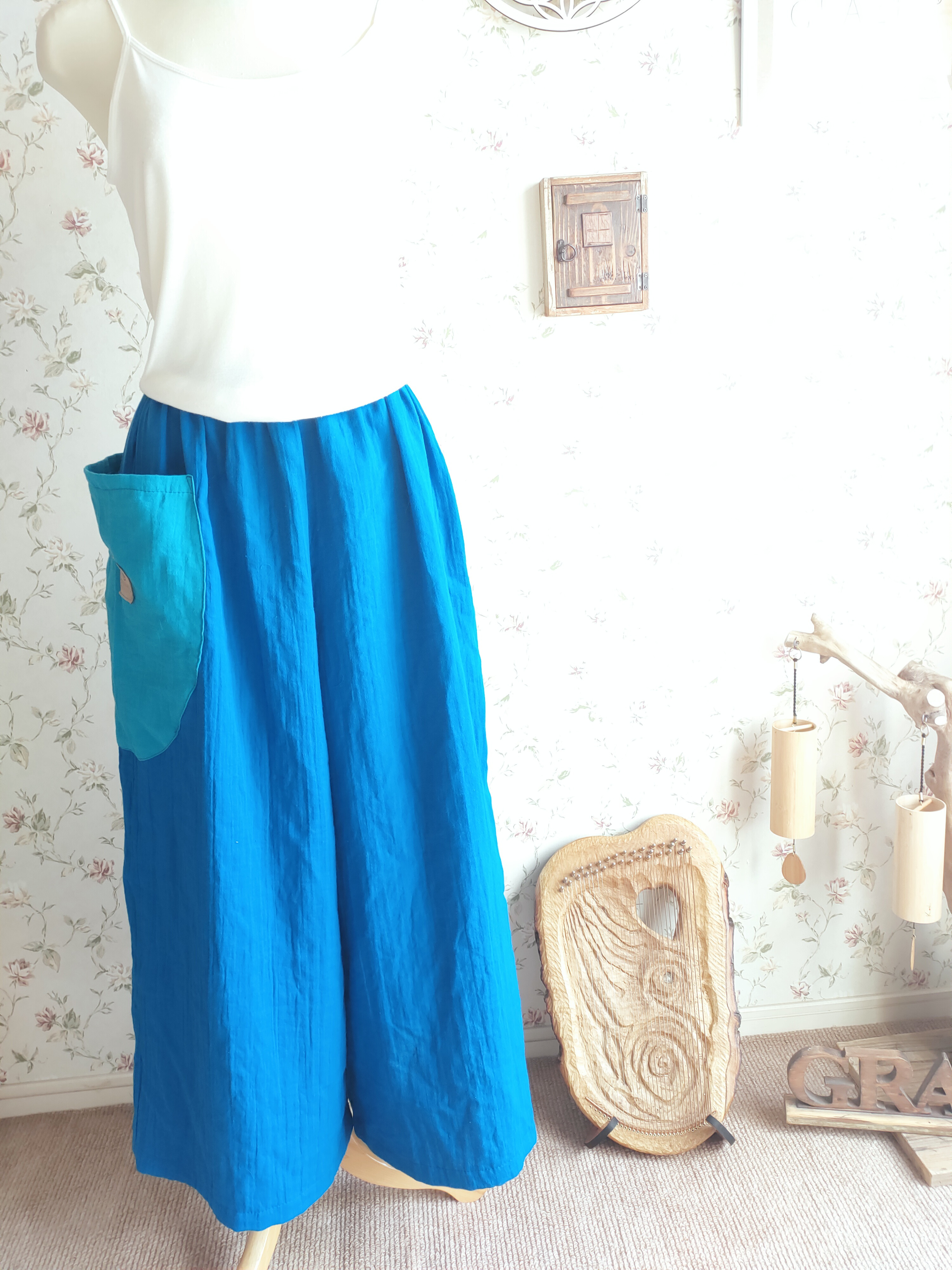 NEW YOGA　or WIDEPANTS～blue×turquoise～