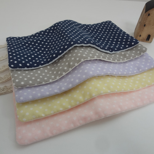 ドット水玉A*やわらか6重ガーゼハンカチ*5枚セット ハンカチ・手ぬぐい