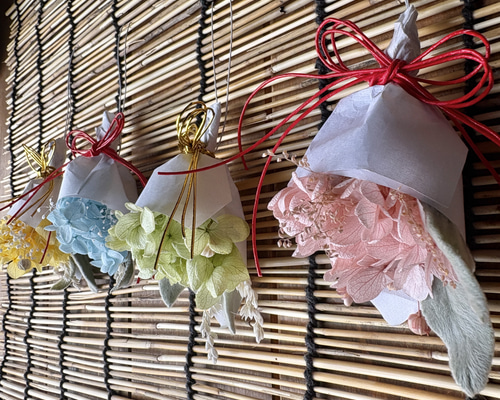 再出品 ミニ紫陽花守り☆6月の6がつく日にに吊るすおまじない 4色から