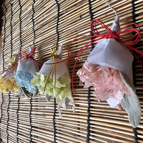 再出品 ミニ紫陽花守り☆6月の6がつく日にに吊るすおまじない 4色から