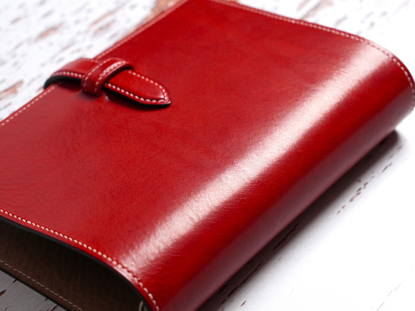 【システム手帳】#04 バイブルサイズ▪️総手縫い 表面 INDUSTRIA CONCERIA LA