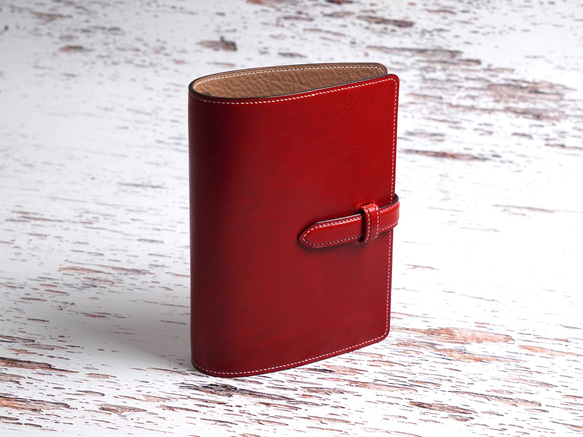 【システム手帳】#04 バイブルサイズ▪️総手縫い 表面 INDUSTRIA CONCERIA LA