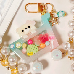 シャカシャカキーホルダー＊くまロリポップ2点オーダー4点＊シェイカー プリンくまロリポップ◇シャカシャカキーホルダー シェイカー