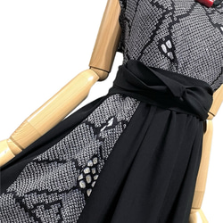 リメイク着物ロングワンピース正絹ボレロ付きＬ総絞り刺繍 リメイク着物ロングワンピース正絹ボレロ付きL総絞り刺繍