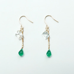 1点のみ】k14gf 宝石質アイオライトのピアス ピアス（フック・チェーン