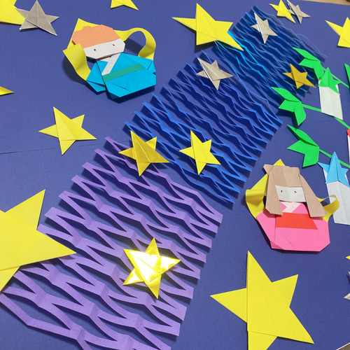 七夕飾り 織姫 彦星 短冊 折り紙 その他素材 omochi 通販 17809057