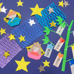 七夕飾り 織姫 彦星 短冊 折り紙 その他素材 omochi 通販 17809057