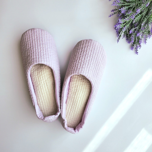 さらりと快適・ヌビキルトの洗えるルームシューズ/スリッポン/スリッパ