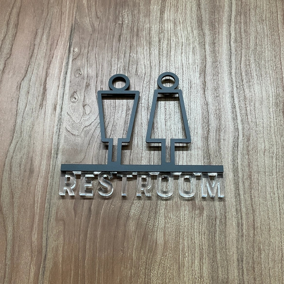 (送料無料)ルームサインドア用 3Dアイコン クリア文字　13種類 5枚目の画像