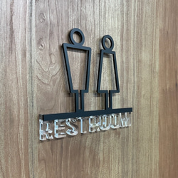 (送料無料)ルームサインドア用 3Dアイコン クリア文字　13種類 1枚目の画像