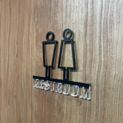 (送料無料)ルームサインドア用 3Dアイコン クリア文字　13種類 4枚目の画像