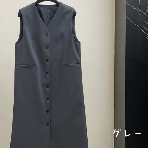 ネメス　ヴィンテージ　ベストワンピース ベストワンピース 夏 レディース 重ね着 ノースリーブワンピース 前