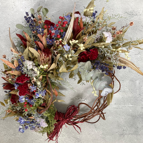 花々の華やかリース 