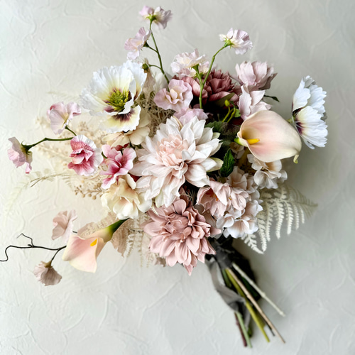 ウェディングブーケ アーティフィシャルフラワー ダリア ポピー カラー