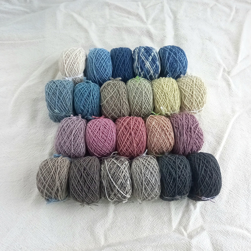 太糸/ 全色22個セット/ 草木染め綿糸/ 太さ1mm 10g/ 刺繍糸
