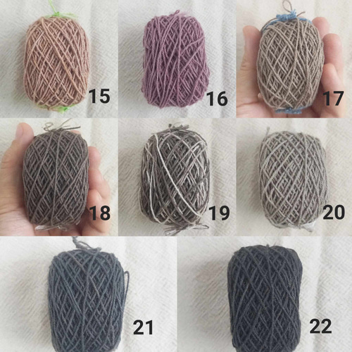 太糸/ 全色22個セット/ 草木染め綿糸/ 太さ1mm 10g/ 刺繍糸