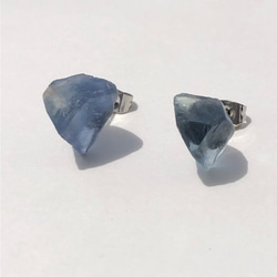 [其中之一] 螢石原石耳環礦物天然石金屬過敏相容配件 (No.2603) 第1張的照片