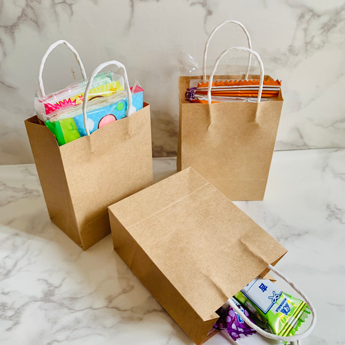 クラフト紙 マチ有り紙袋 ミニサイズ ラッピング 10枚セット お菓子や