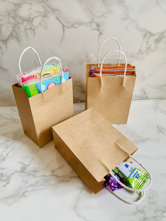 クラフト紙 マチ有り紙袋 ミニサイズ ラッピング 10枚セット お菓子や