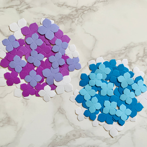 クラフトパンチ ダイカット あじさい 紫陽花 たっぷり100枚 壁面飾り