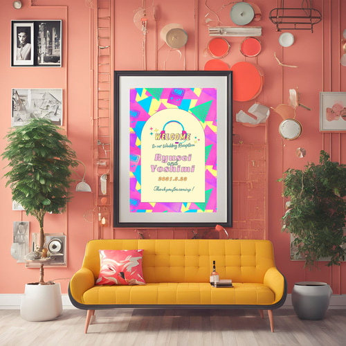 レトロポップ 〗80's 90's ポップでカラフルなウェルカムボード002