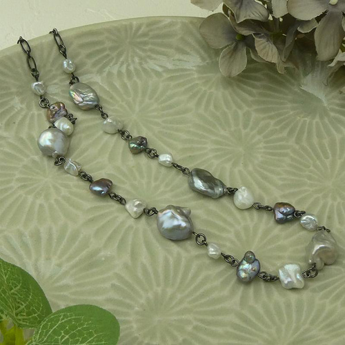 淡水真珠　パール　芥子　12連ネックレス 淡水真珠 パール 芥子 12連ネックレス 淡水真珠 パール 芥子 12連