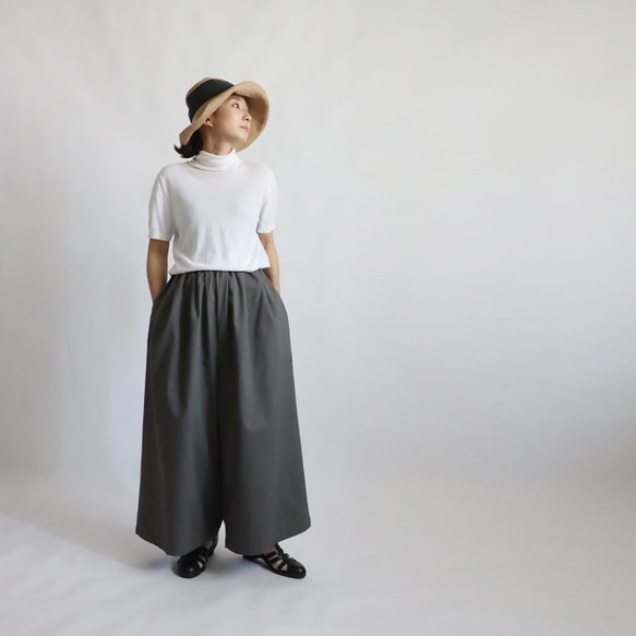 夏2025 90cm コットンチノ生地 前後タック入 ワイド